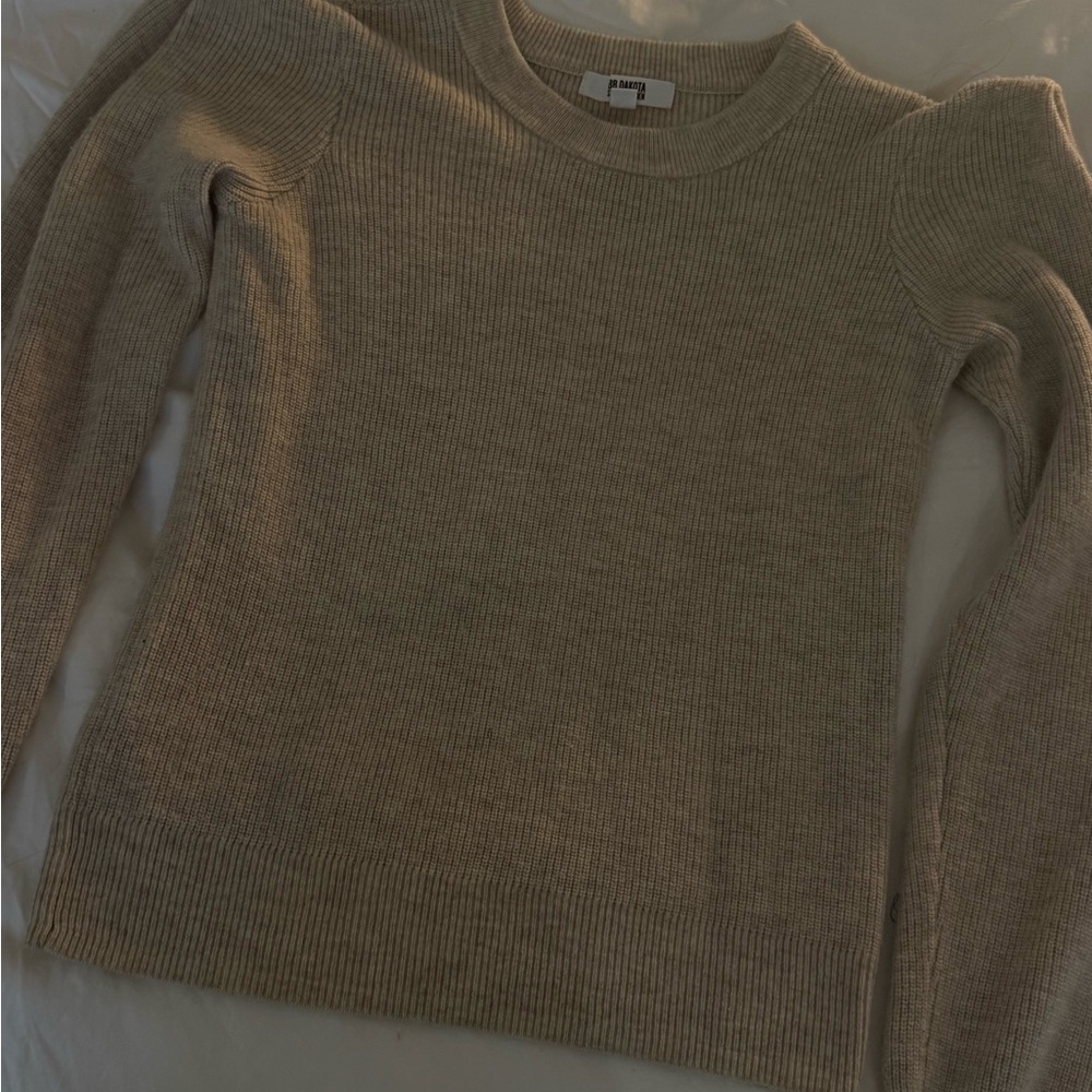 BB Dakota Women's Tan Crew Neck Sweater